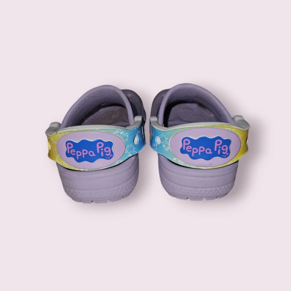 Peppa Pig Crocs Clogs Shoes Size C5 Purple
